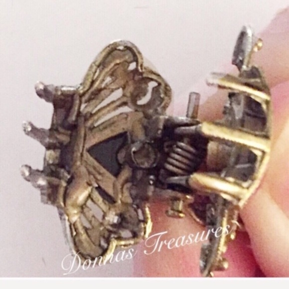 🍀Bronze & Crystal Butterfly Hair Clip - Picture 3 of 4